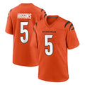 C.Bengals #5 Tee Higgins Player Orange Home Game Edoa Stitched Jerseys