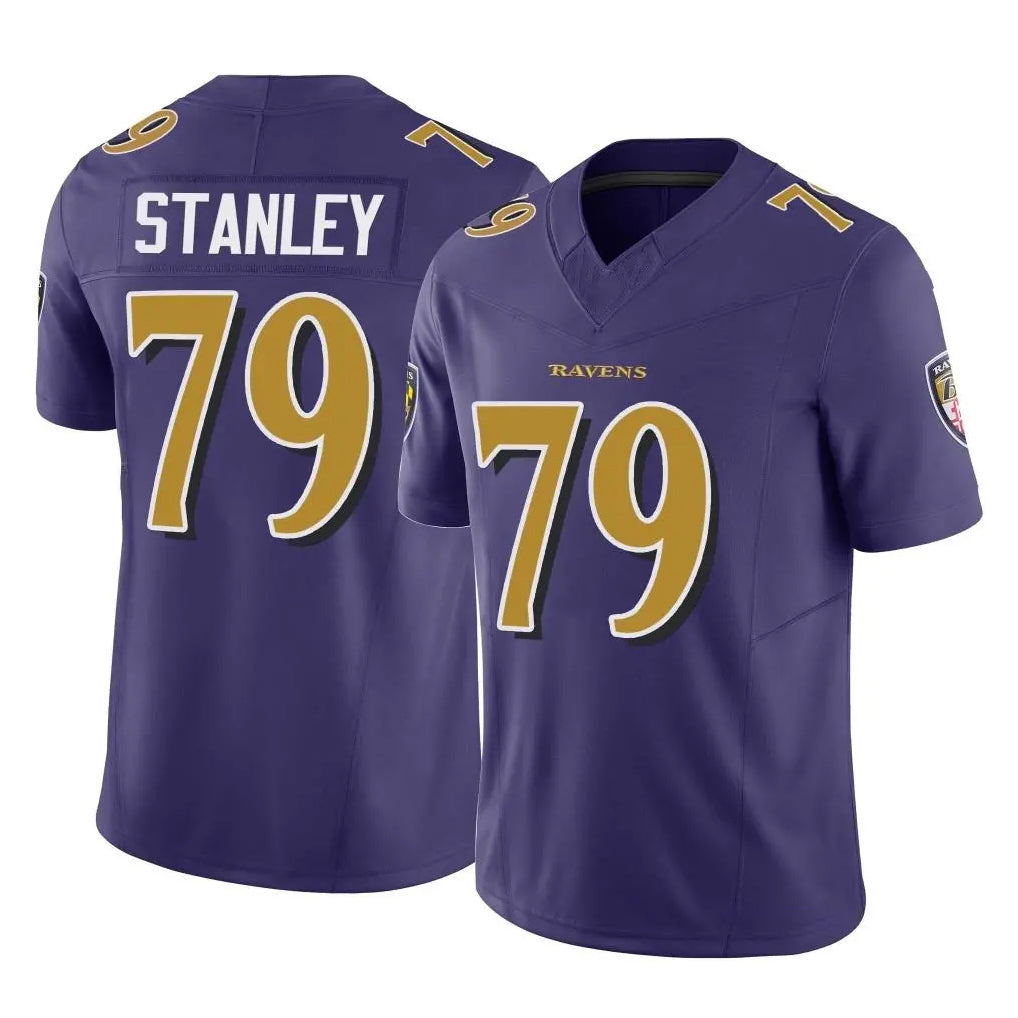 B.Ravens #79 Ronnie Stanley Player Purple Vapor F.U.S.E. Limited Edoa Stitched Jerseys