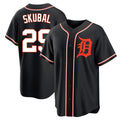 D.Tigers #29 Tarik Skubal Player Black Fashion Out Home Game Edoa Stitched Jerseys