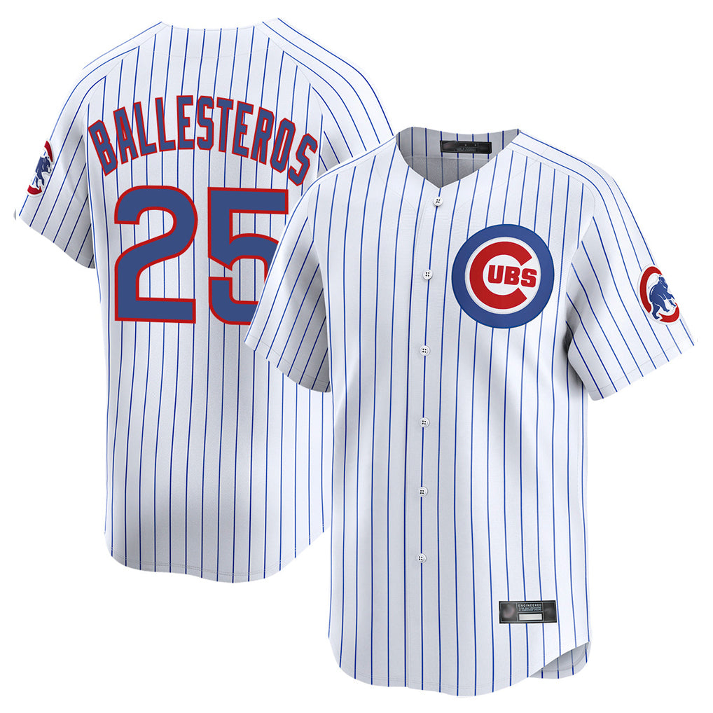 C.Cubs #25 Mois¨¦s Ballesteros Player White Limited Home Game Edoa Stitched Jerseys