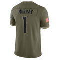 A.Cardinals #1 Kyler Murray Player Olive Salute To Service Limited Home Game Edoa Stitched Jerseys