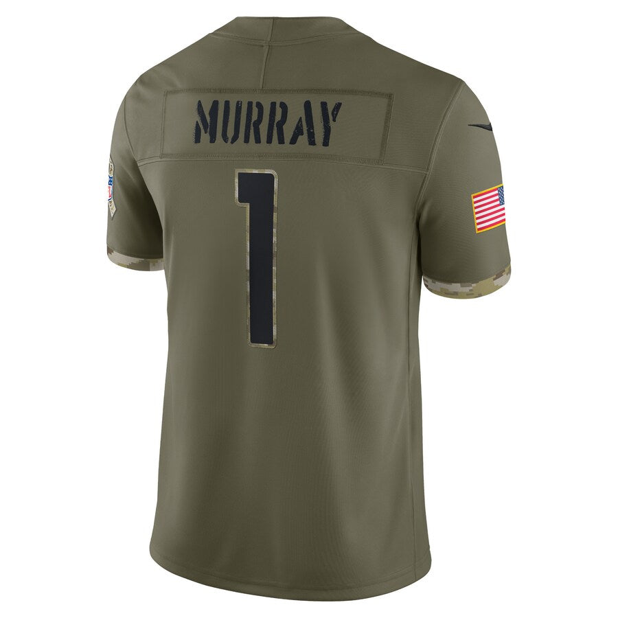 A.Cardinals #1 Kyler Murray Player Olive Salute To Service Limited Home Game Edoa Stitched Jerseys