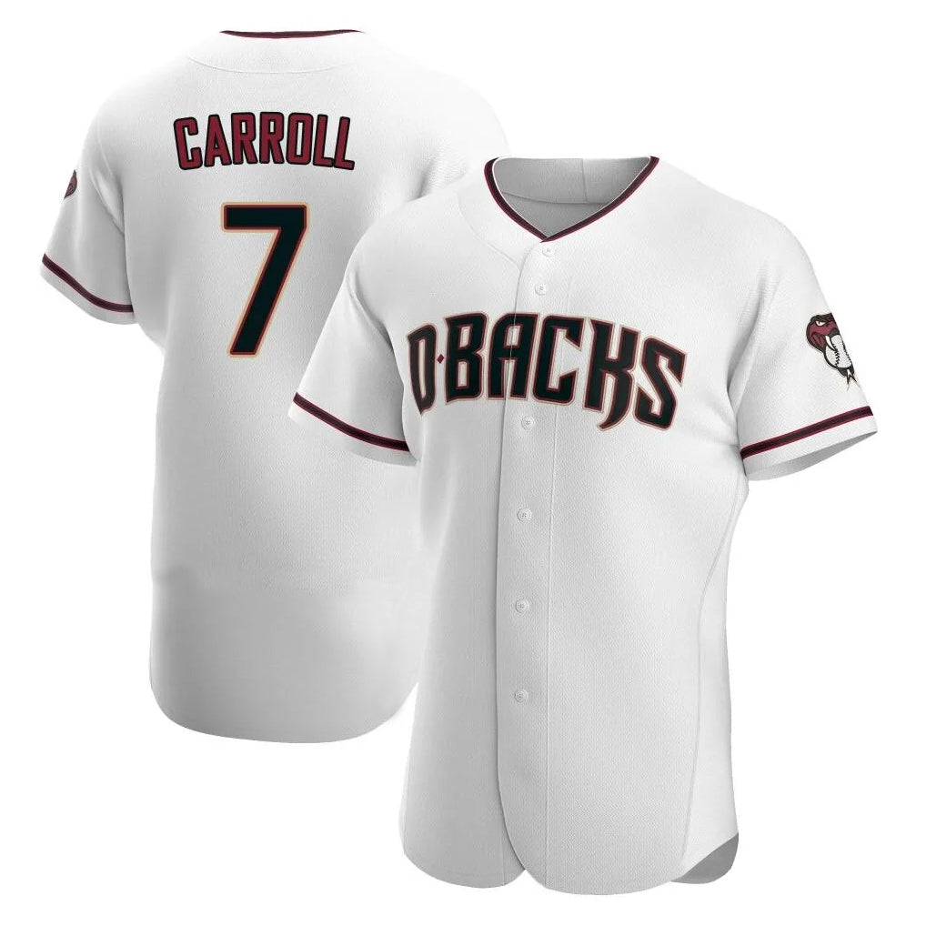 A.Diamondbacks #7 Corbin Carroll Player White Limited Elite Home Game Edoa Stitched Jerseys