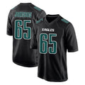 P.Eagles #65 Lane Johnson Player Carbon Black Fashion Home Game Edoa Stitched Jerseys