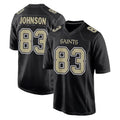 NO.Saints #83 Juwan Johnson Player Black Carbon Fashion Home Game Edoa Stitched Jerseys