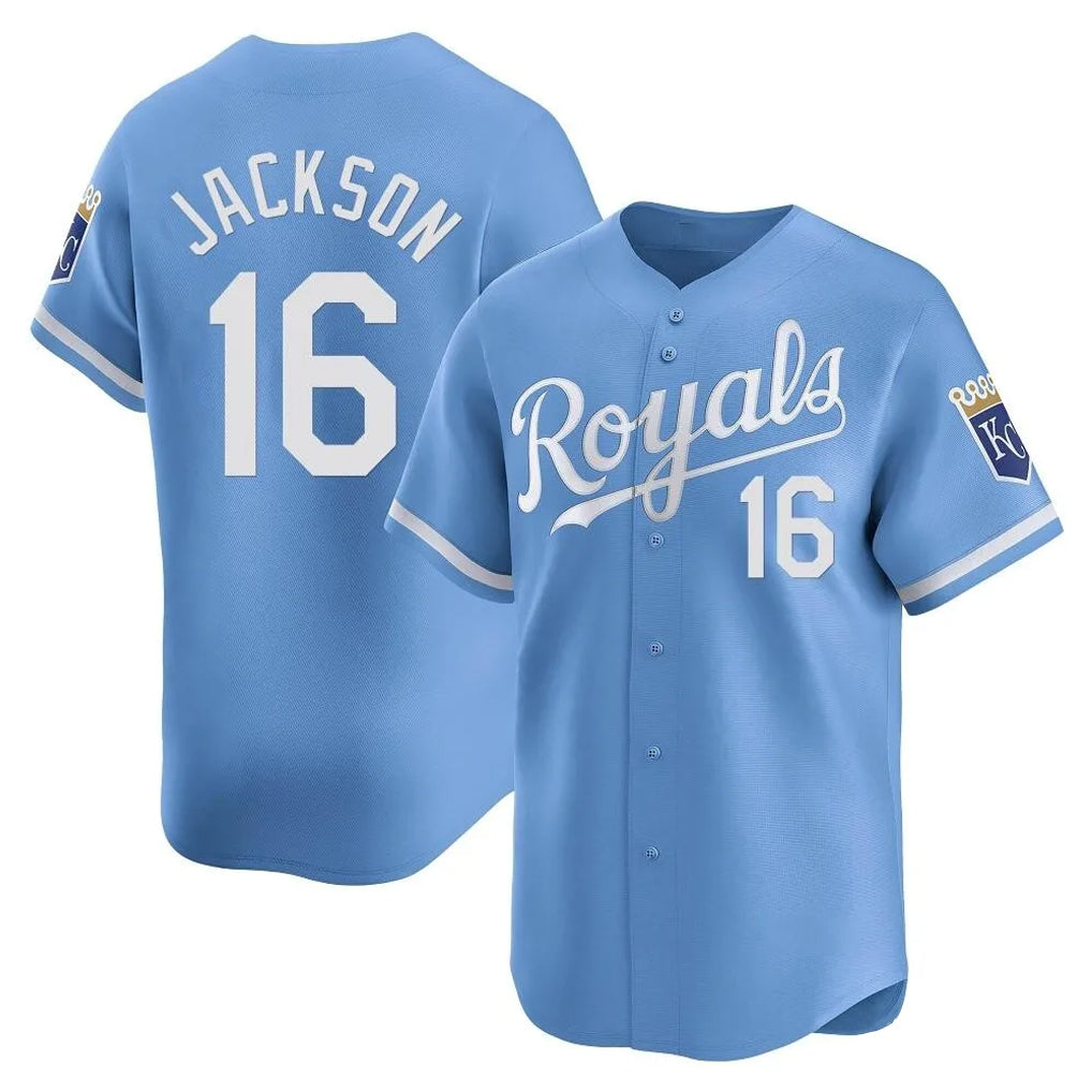 KC.Royals #16 Bo Jackson Player Light Blue Alt Limited Home Edoa Stitched Jerseys