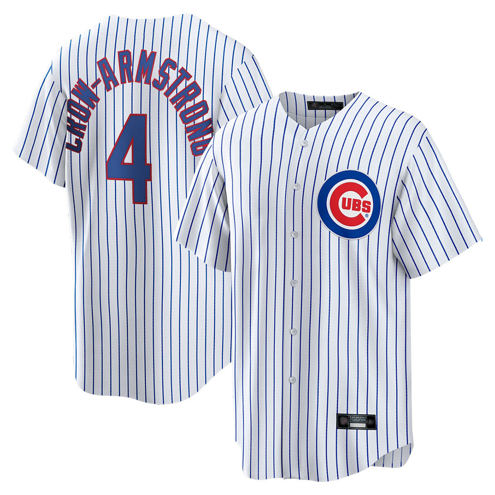 C.Cubs #4 Pete Crow-Armstrong Player White Game Home Edoa Stitched Jerseys