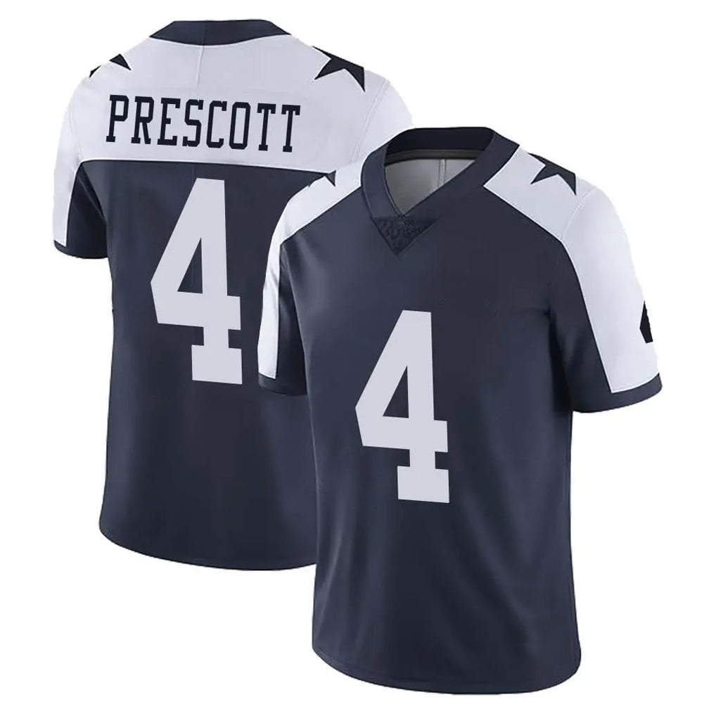 D.Cowboys #4 Dak Prescott Player Navy-White Limited Alternate Vapor Untouchable Home Game Edoa Stitched Jerseys