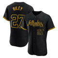 A.Braves #27 Austin Riley Player Black Snake Skin City Limited Elite Home Game Edoa Stitched Jerseys