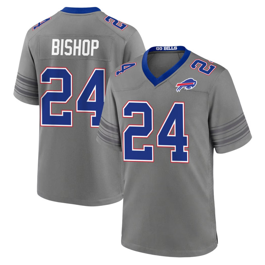 B.Bills #24 Cole Bishop Player Gray Nickel City Home Game Edoa Stitched Jerseys