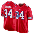B.Bills #34 Thurman Thomas Player Red Home Game Edoa Stitched Jerseys