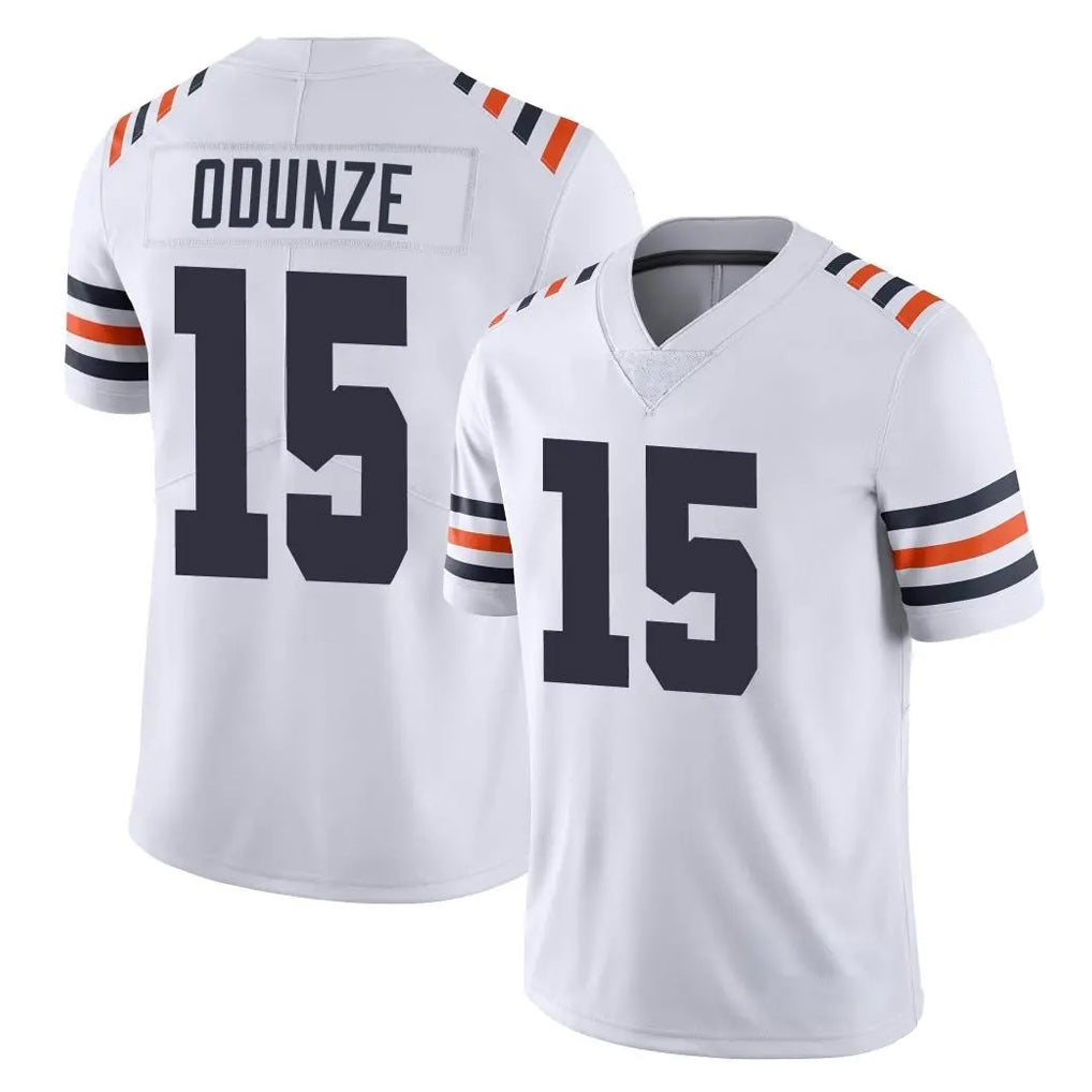 C.Bears #15 Rome Odunze Player White Classic Vapor Limited Home Game Edoa Stitched Jerseys