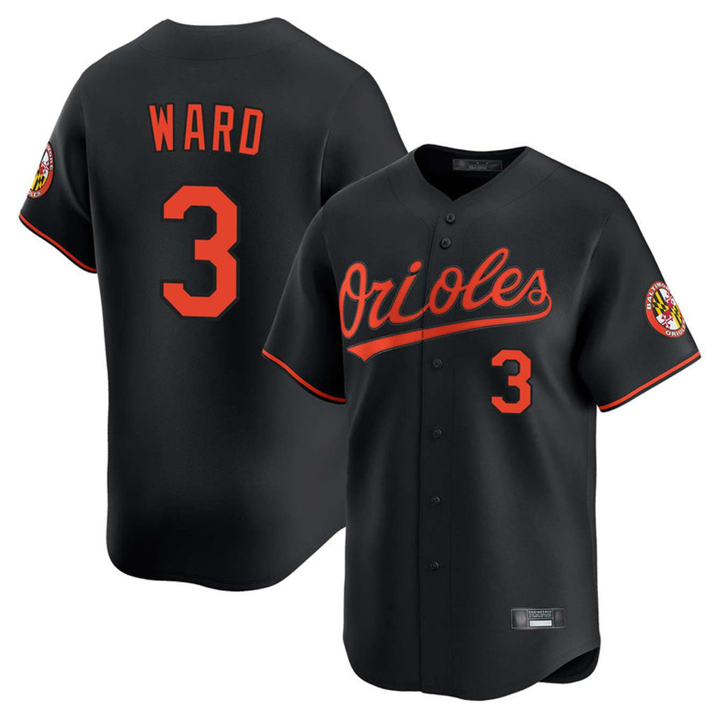 B.Orioles #3 Taylor Ward Player Black Limited Home Game Edoa Stitched Jerseys