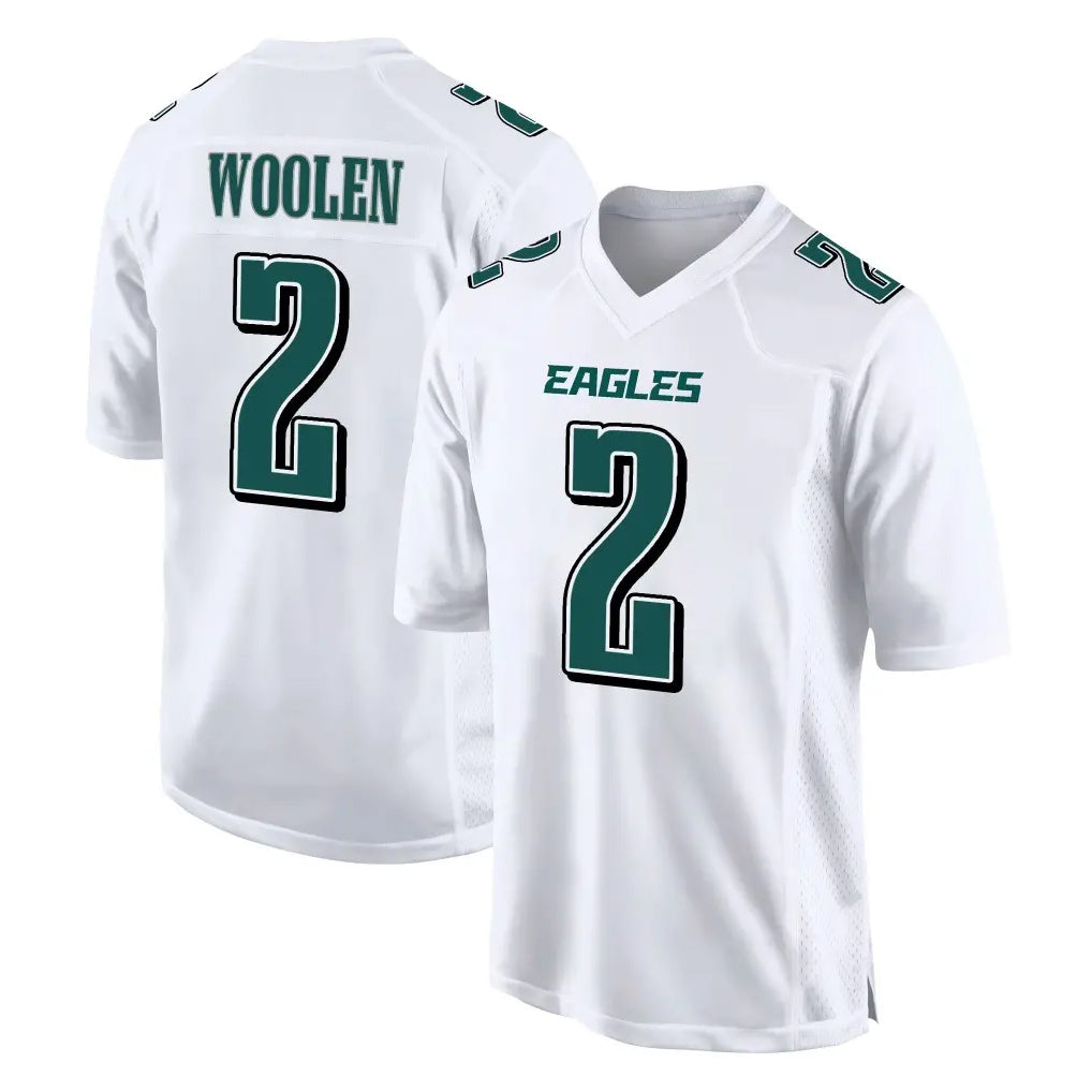 P.Eagles #2 Riq Woolen Player White Tundra Fashion Home Game Edoa Stitched Jerseys
