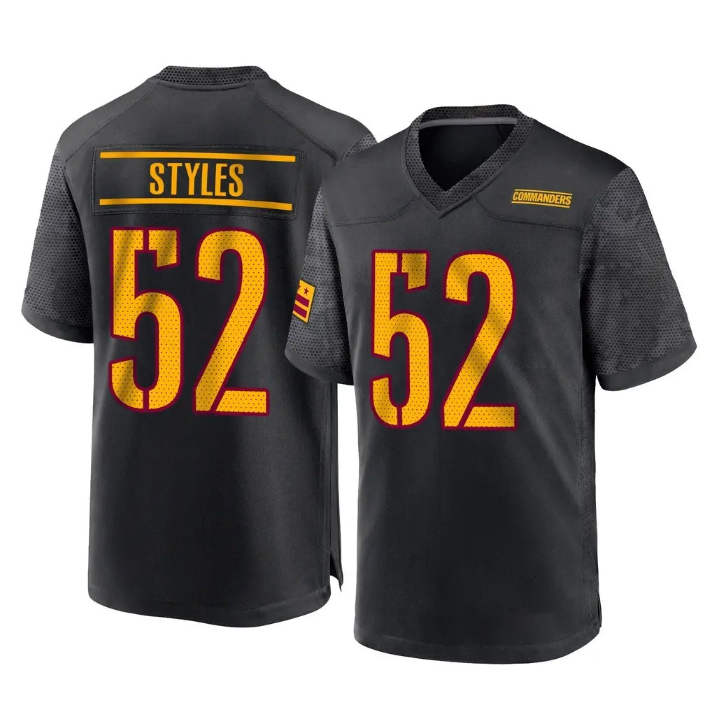 W.Commanders #52 Sonny Styles Player Black Home Game Edoa Stitched Jerseys