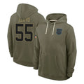 C.Panthers #55 Devin Lloyd Player Olive Salute to Service Hoodies Game Edoa Stitched Jerseys
