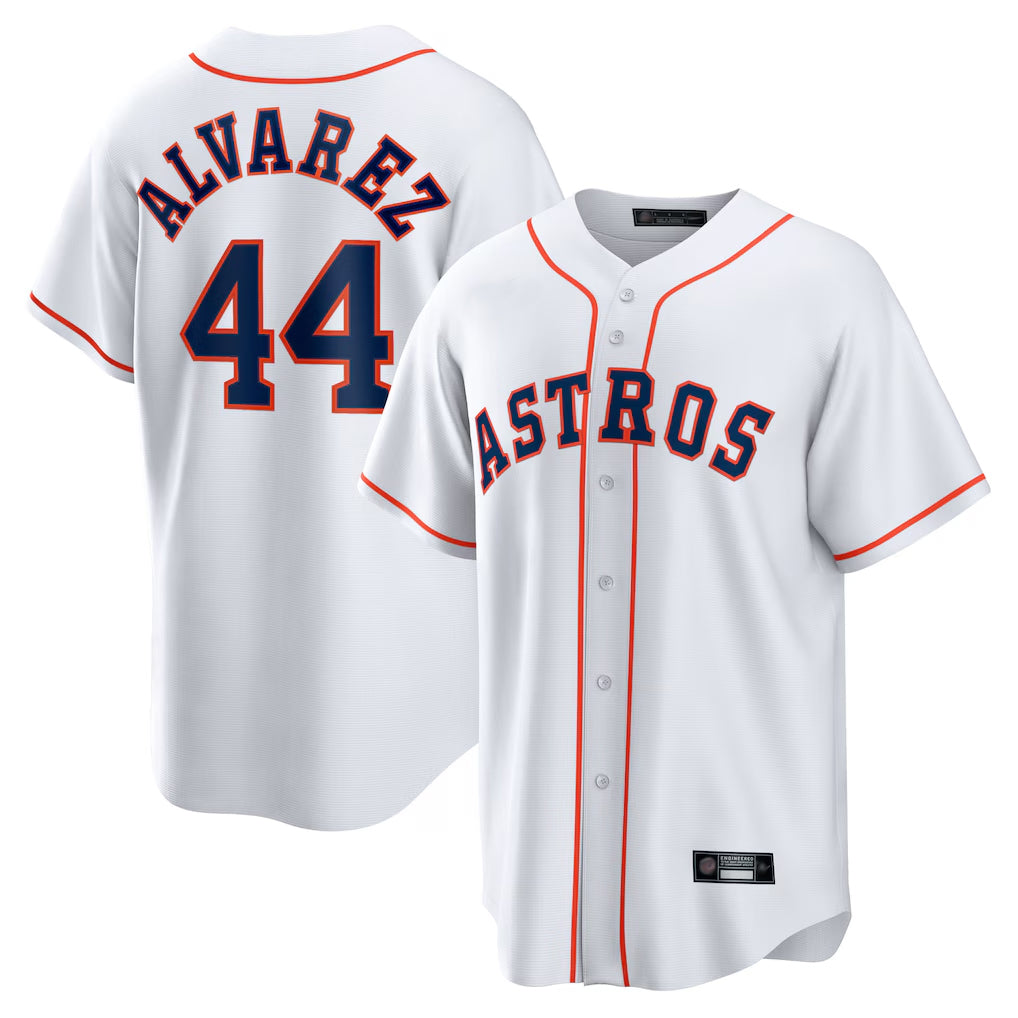 H.Astros #44 Yordan Alvarez Player White Home Game Edoa Stitched Jerseys