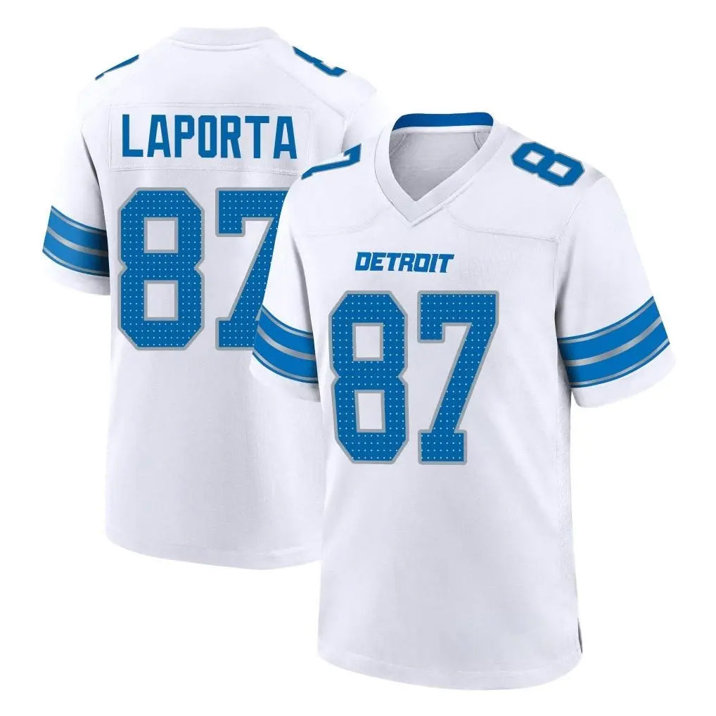 D.Lions #87 Sam LaPorta Player White Alternate Home Game Edoa Stitched Jerseys