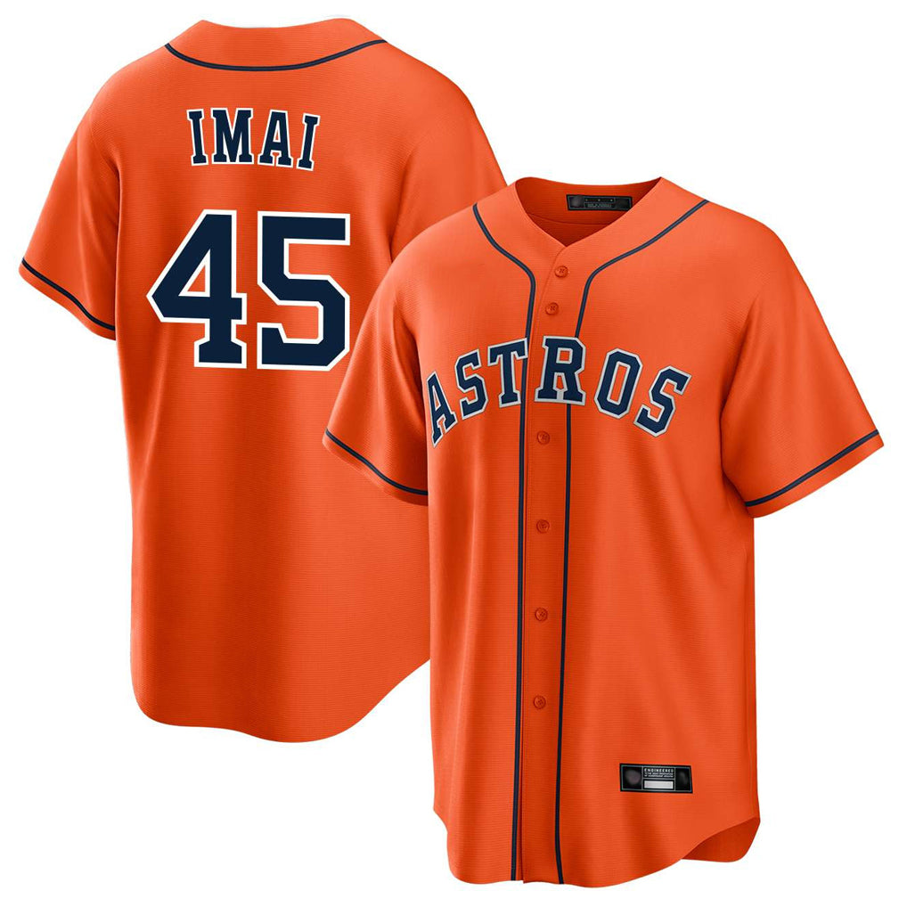 H.Astros #45 Tatsuya Imai Player Orange Home Game Edoa Stitched Jerseys