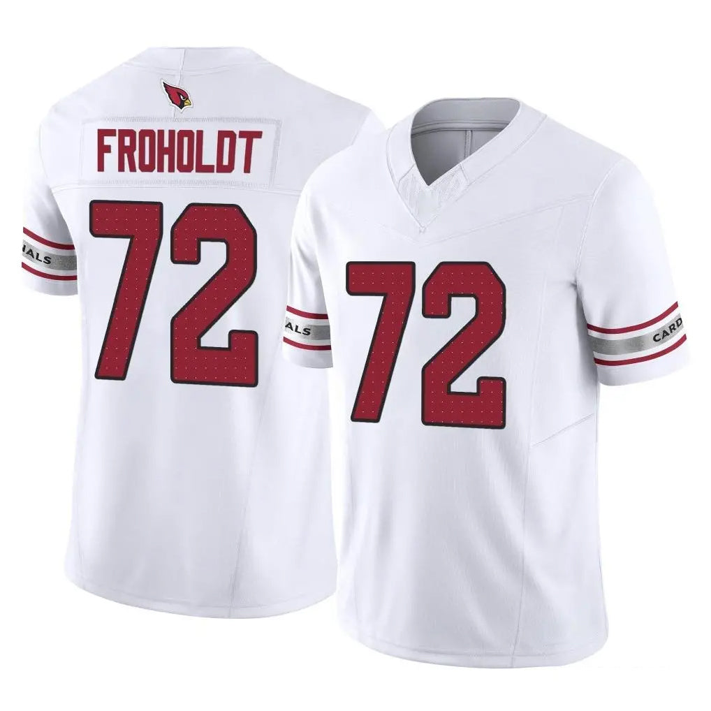 A.Cardinals #72 Hjalte Froholdt Player White Vapor F.U.S.E. Limited Home Game Edoa Stitched Jerseys