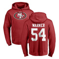 SF.49ers #54 Fred Warner Player Red LOGO Pullover Hoodies Home Game Edoa Stitched Jerseys