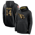 A.Cardinals #14 Michael Wilson Player Black Salute to Service Hoodies Edoa Stitched Jerseys