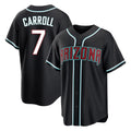 A.Diamondbacks #7 Corbin Carroll Player Black Fashion Out Home Game Edoa Stitched Jerseys