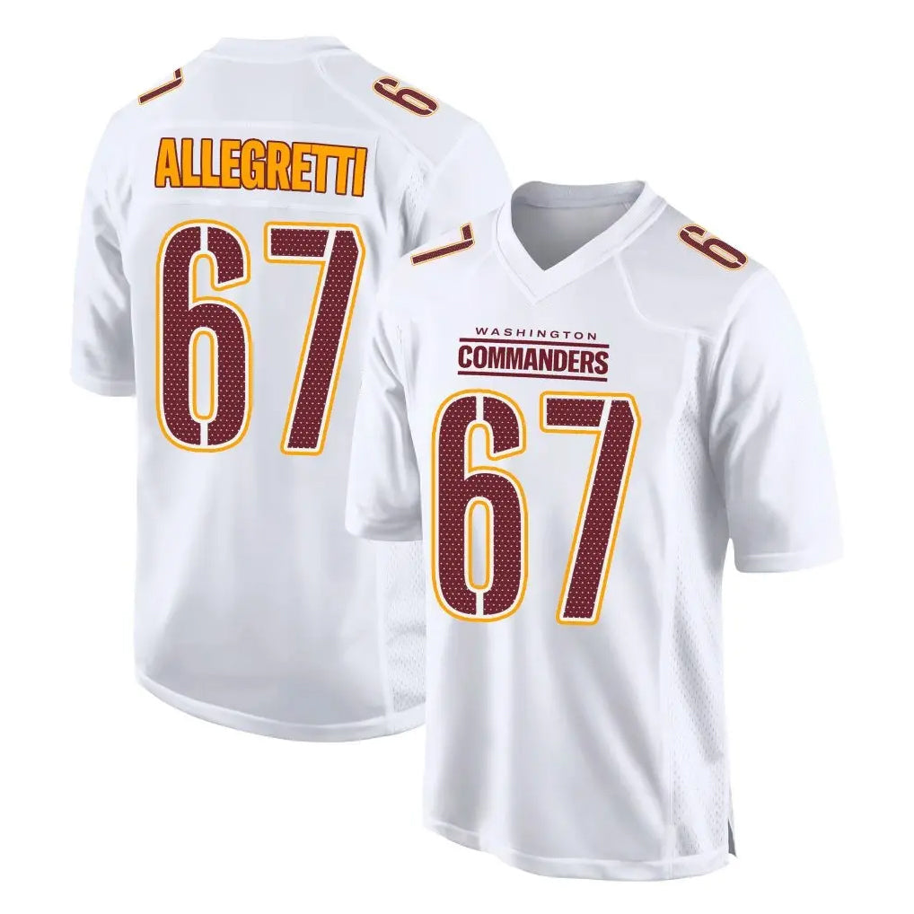 W.Commanders #67 Nick Allegretti Player White Tundra Fashion Home Game Edoa Stitched Jerseys