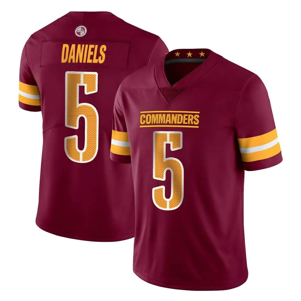 W.Commanders #5 Jayden Daniels Player Burgundy Limited Vapor Home Game Edoa Stitched Jerseys