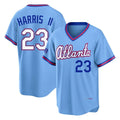 A.Braves #23 Michael Harris II Player Powder Blue 2026 City Connect T-shirt Home Game Edoa Stitched Jerseys