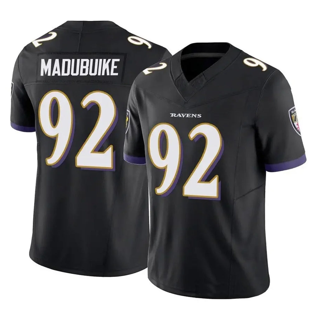 B.Ravens #92 Nnamdi Madubuike Player Black Vapor F.U.S.E. Limited Edoa Stitched Jerseys