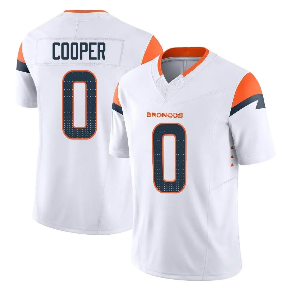 D.Broncos #0 Jonathon Cooper Player White Limited Vapor F.U.S.E. Home Game Edoa Stitched Jerseys