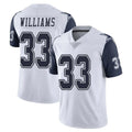 D.Cowboys #33 Javonte Williams Player White-Navy Limited Color Rush Vapor Untouchable Home Game Edoa Stitched Jerseys