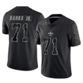 NO.Saints #71 Kelvin Banks Jr. Player Black Limited Reflective Home Game Edoa Stitched Jerseys
