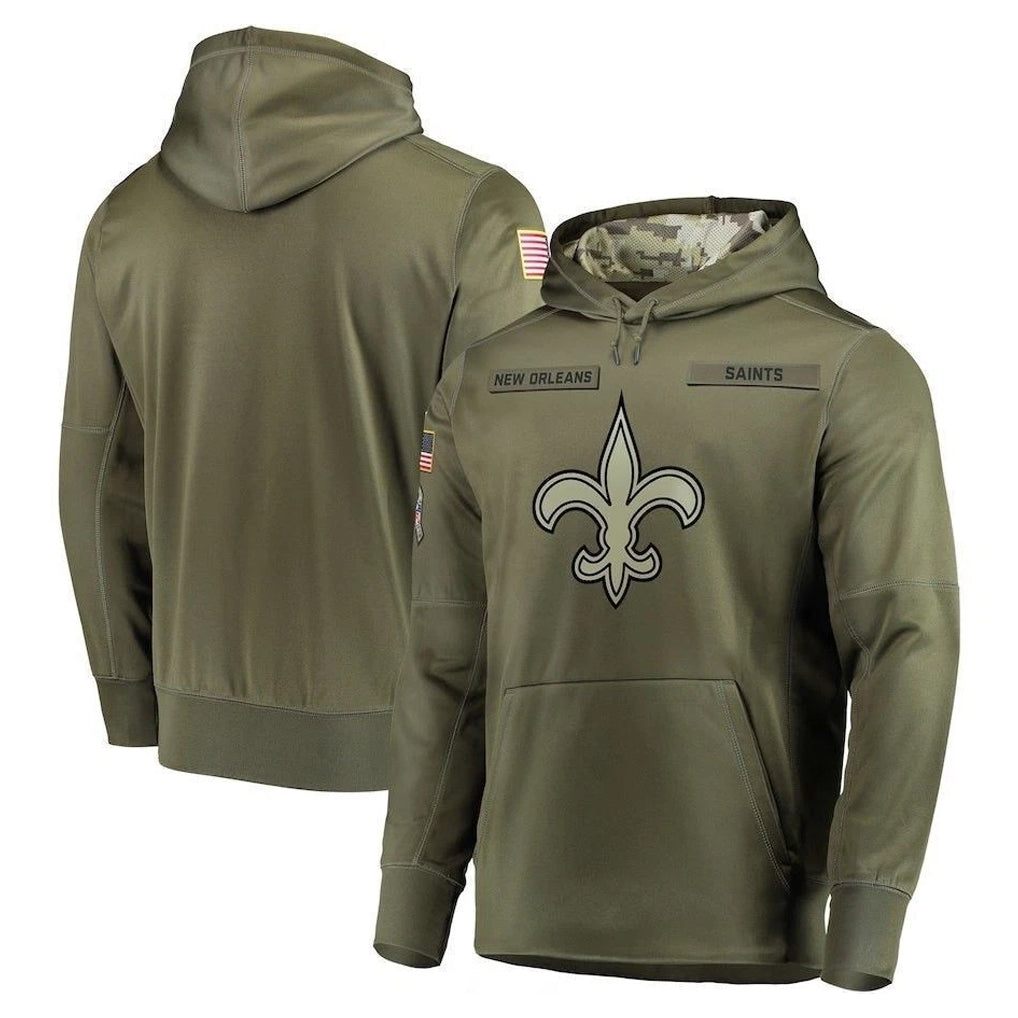 NO.Saints ## Saints Blank Player Olive Salute to Service Pullover Hoodies Home Game Edoa Stitched Jerseys