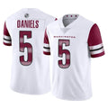W.Commanders #5 Jayden Daniels Player White Limited Vapor Home Game Edoa Stitched Jerseys
