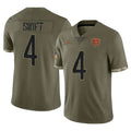 C.Bears #4 D'Andre Swift Player Olive Salute to Service Limited Game Edoa Stitched Jerseys