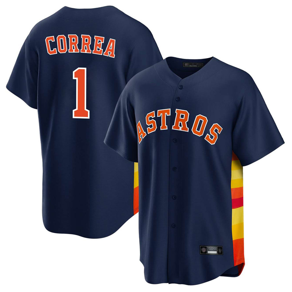 H.Astros #1 Carlos Correa Player Navy Home Game Edoa Stitched Jerseys