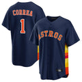H.Astros #1 Carlos Correa Player Navy Home Game Edoa Stitched Jerseys