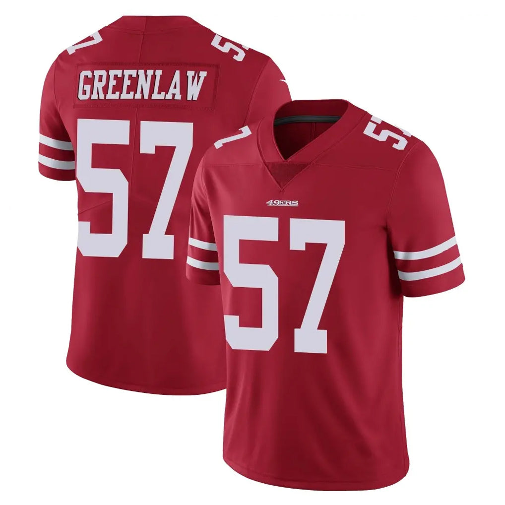 SF.49ers #57 Dre Greenlaw Player Red Limited Vapor Untouchable Home Game Edoa Stitched Jerseys