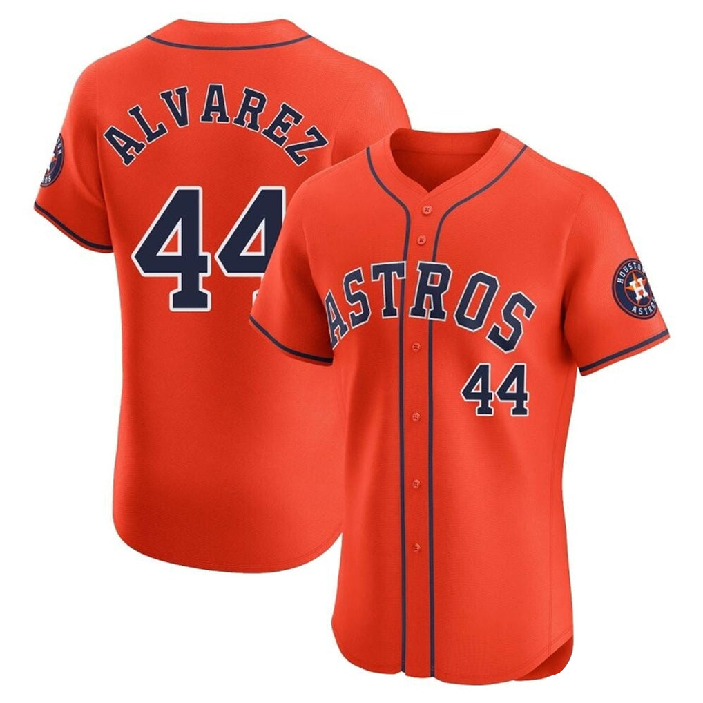 H.Astros #44 Yordan Alvarez Player Orange Home Limited Elite Edoa Stitched Jerseys