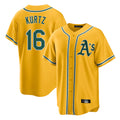 Athletics #16 Nick Kurtz Player Gold Alternate Home Game Edoa Stitched Jerseys