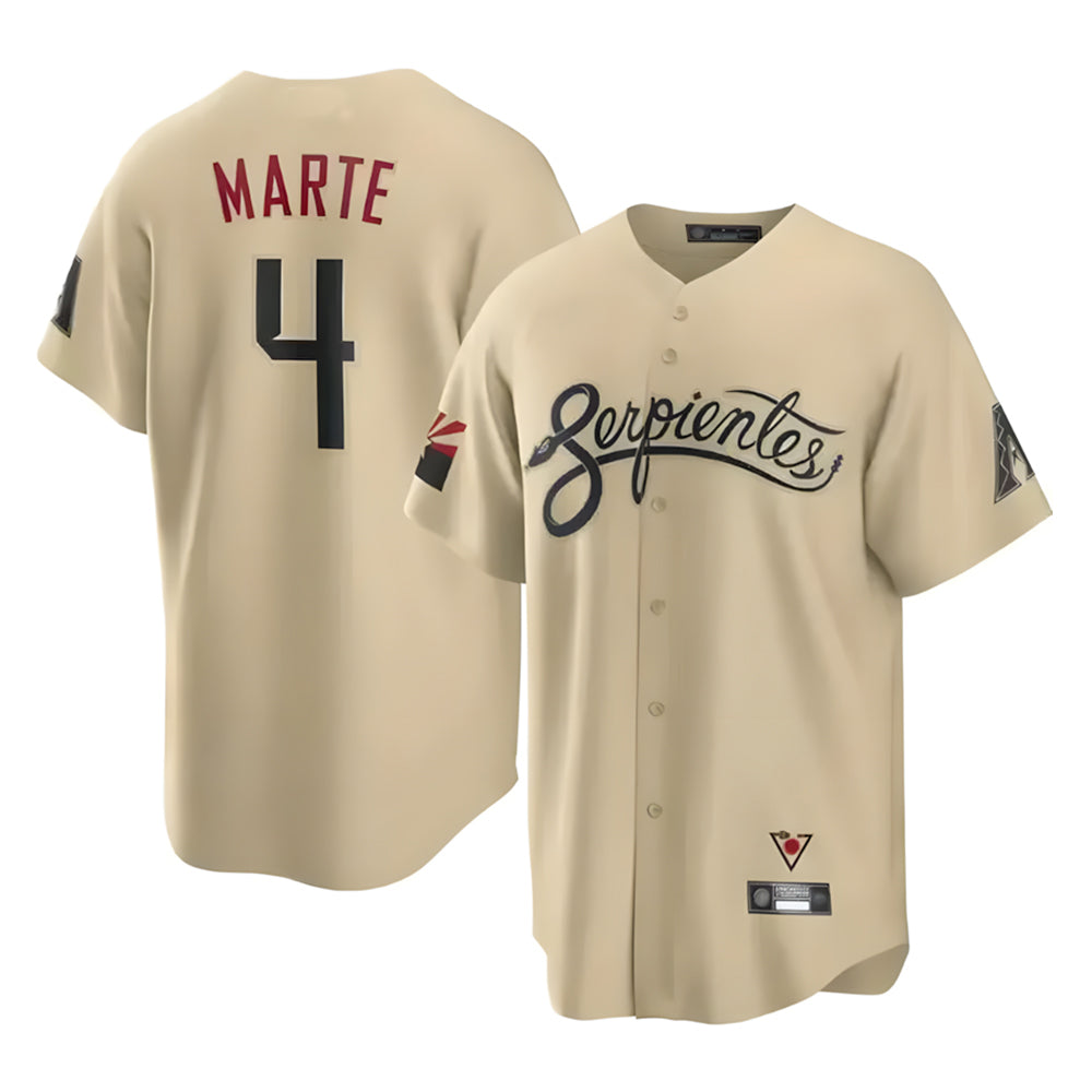A.Diamondbacks #4 Ketel Marte Player Tan City Connect Home Game Edoa Stitched Jerseys