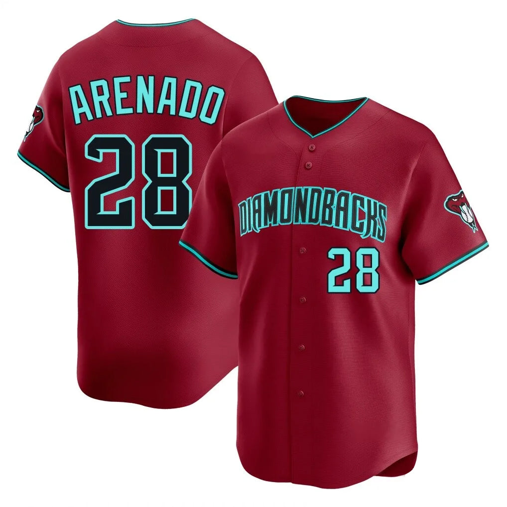 A.Diamondbacks #28 Nolan Arenado Player Red Limited Home Game Edoa Stitched Jerseys