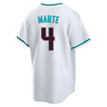 A.Diamondbacks #4 Ketel Marte Player White World Series Home Game Edoa Stitched Jerseys