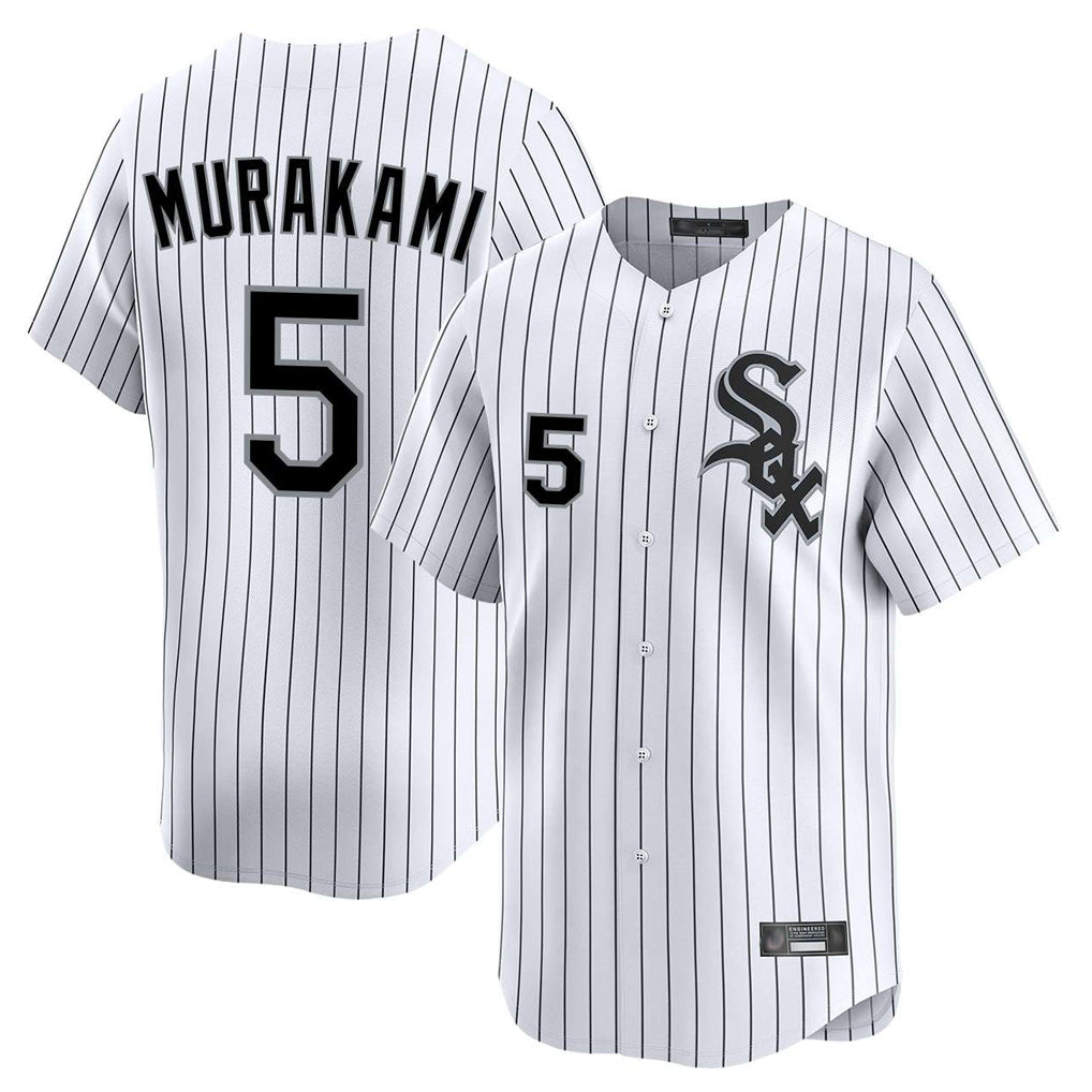 C.White Sox #5 Munetaka Murakami Player White Stripe Limited Home Edoa Stitched Jerseys