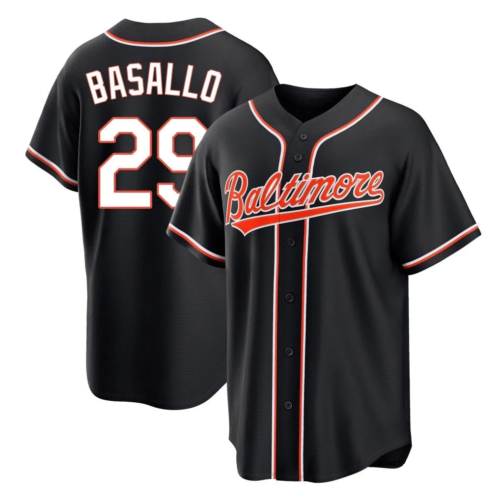 B.Orioles #29 Samuel Basallo Player Black Out Home Game Edoa Stitched Jerseys