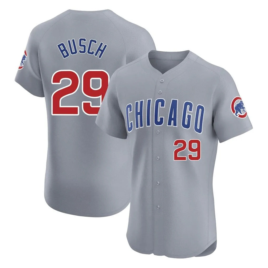 C.Cubs #29 Michael Busch Player Gray Road Limited Elite Home Edoa Stitched Jerseys