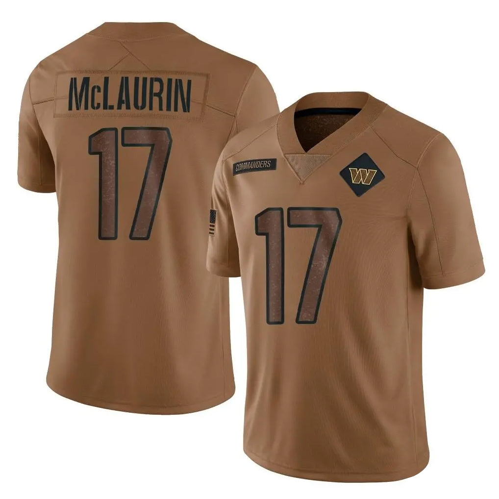 W.Commanders #17 Terry Mclaurin Player Brown Limited Salute To Service Home Game Edoa Stitched Jerseys