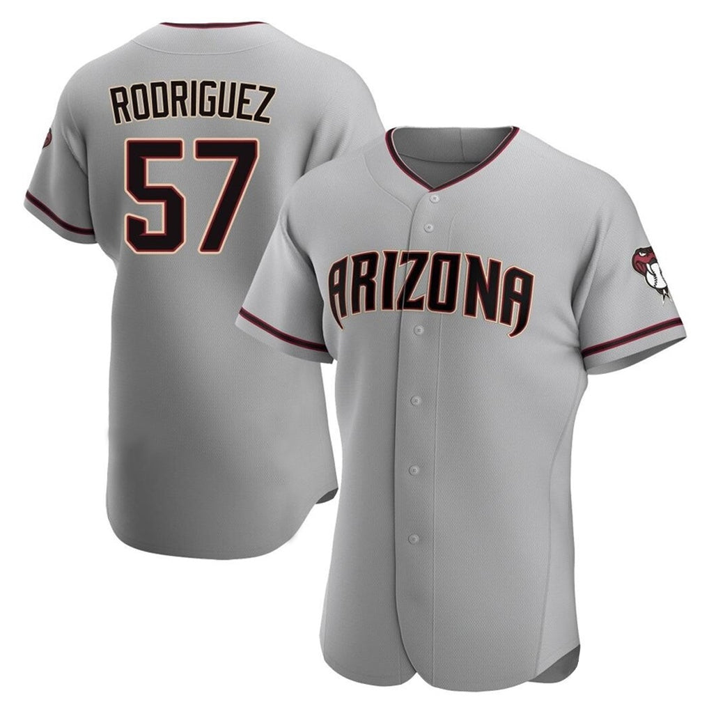 A.Diamondbacks #57 Eduardo Rodriguez Player Gray Road Limited Elite Home Game Edoa Stitched Jerseys